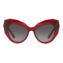 Dolce & Gabbana - Cat Eye Sunglasses Stones & Logo Plaque - Red - Dolce & Gabbana Eyewear