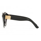 Dolce & Gabbana - Occhiale da Sole Cat Eye Stones & Logo Plaque - Nero High - Dolce & Gabbana Eyewear