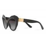 Dolce & Gabbana - Occhiale da Sole Cat Eye Stones & Logo Plaque - Nero High - Dolce & Gabbana Eyewear