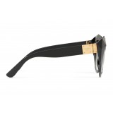 Dolce & Gabbana - Occhiale da Sole Cat Eye Stones & Logo Plaque - Nero High - Dolce & Gabbana Eyewear