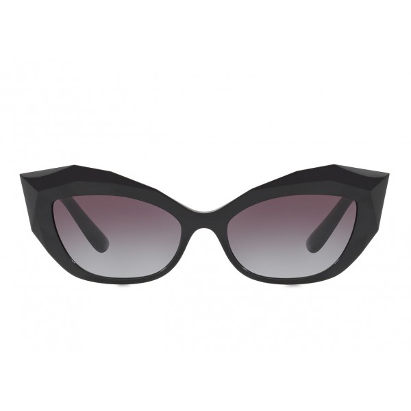 Dolce & Gabbana - Occhiale da Sole Cat Eye Stones & Logo Plaque - Nero - Dolce & Gabbana Eyewear