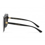 Dolce & Gabbana - Occhiale da Sole a Farfalla Double Line - Oro su Nero - Dolce & Gabbana Eyewear