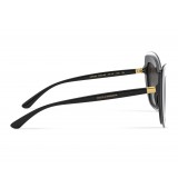 Dolce & Gabbana - Butterfly Sunglasses Double Line - Gold on Black - Dolce & Gabbana Eyewear