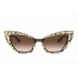 Dolce & Gabbana - Occhiale da Sole Cat Eye Print Family - Leo Glitter - Dolce & Gabbana Eyewear