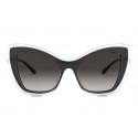 Dolce & Gabbana - Occhiale da Sole a Farfalla Double Line - Nero Trasparente - Dolce & Gabbana Eyewear