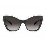 Dolce & Gabbana - Occhiale da Sole a Farfalla Double Line - Nero Trasparente - Dolce & Gabbana Eyewear