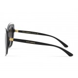 Dolce & Gabbana - Occhiale da Sole a Farfalla Double Line - Nero Trasparente - Dolce & Gabbana Eyewear