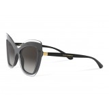 Dolce & Gabbana - Occhiale da Sole a Farfalla Double Line - Nero Trasparente - Dolce & Gabbana Eyewear