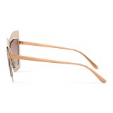 Dolce & Gabbana - Occhiale da Sole a Maschera Plaque Logo - Rosa Opaco - Dolce & Gabbana Eyewear