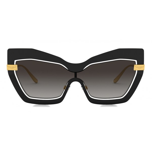 Dolce & Gabbana - Occhiale da Sole a Maschera Plaque Logo - Nero - Dolce & Gabbana Eyewear