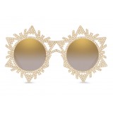 Dolce & Gabbana - Occhiale da Sole Rotondi con DG Star - Oro - Dolce & Gabbana Eyewear