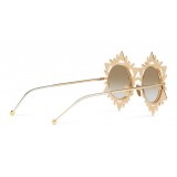 Dolce & Gabbana - Round Sunglasses with DG Star - Gold - Dolce & Gabbana Eyewear