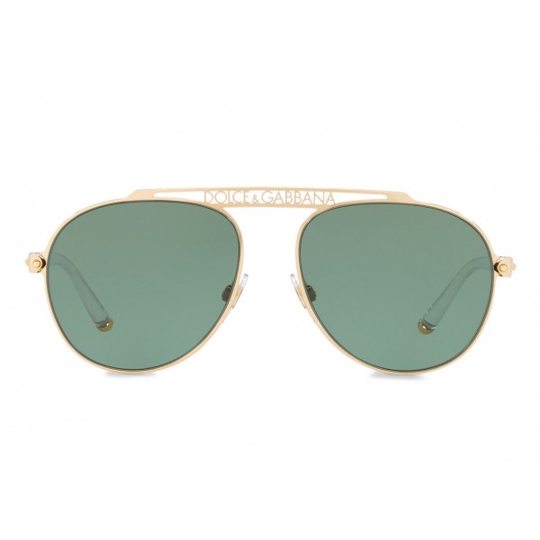 Dolce & Gabbana - Aviator Sunglasses with DG Logo - Gold - Dolce & Gabbana Eyewear