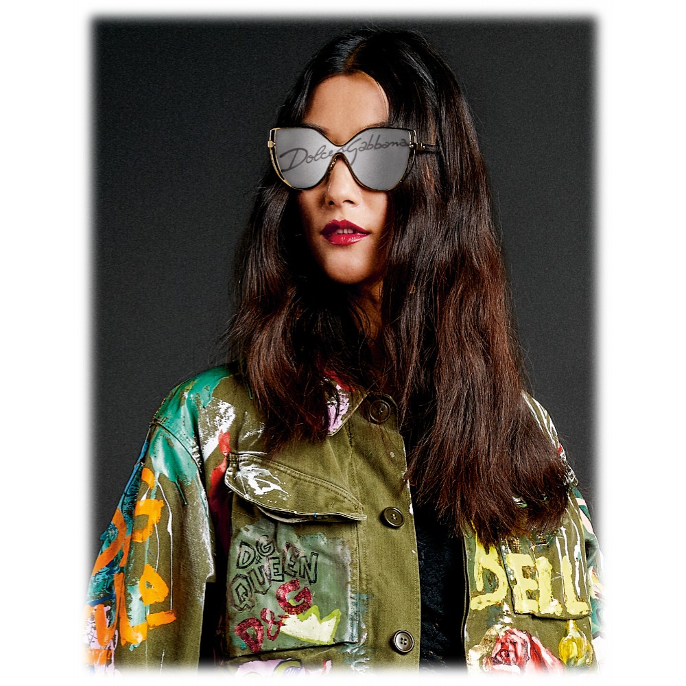 Dolce & Gabbana - Butterfly Sunglasses with DG Logo - Gold - Dolce & Gabbana  Eyewear - Avvenice
