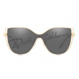 Dolce & Gabbana - Occhiale da Sole a Farfalla con DG Logo - Nero Oro - Dolce & Gabbana Eyewear