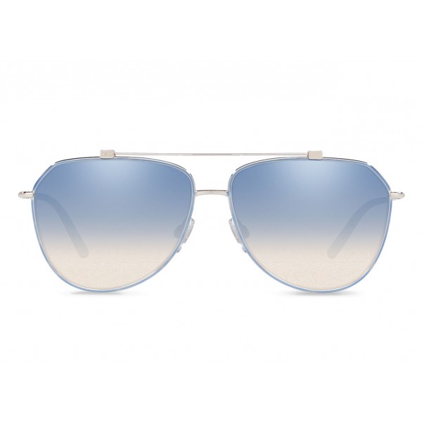 Dolce & Gabbana - Aviator Pilot Sunglasses - Silver Blue - Dolce & Gabbana Eyewear