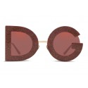 Dolce & Gabbana - Occhiale da Sole DG Glitter - Oro Bordeaux - Dolce & Gabbana Eyewear