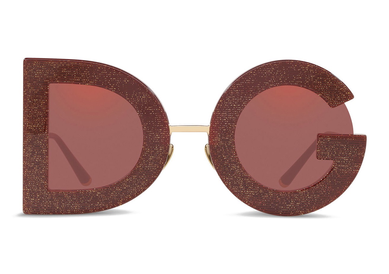 Dolce & Gabbana - DG Glitter Sunglasses - Bordeaux & Gold - Dolce & Gabbana  Eyewear - Avvenice