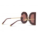 Dolce & Gabbana - DG Glitter Sunglasses - Bordeaux & Gold - Dolce & Gabbana Eyewear