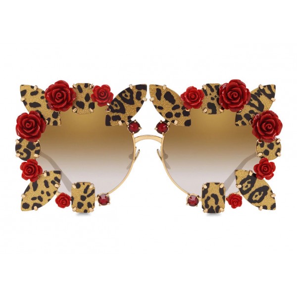 Dolce & Gabbana - DG Leo & Rose Sunglasses - Gold - Dolce & Gabbana Eyewear