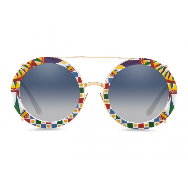 Dolce & Gabbana - Round Sunglasses Customize Your Eyes - Gold - Dolce & Gabbana Eyewear