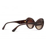 Dolce & Gabbana - Round Sunglasses Print Family - Havana - Dolce & Gabbana Eyewear