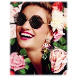 Dolce & Gabbana - Occhiale da Sole Rotondi Plaque Logo - Oro - Dolce & Gabbana Eyewear