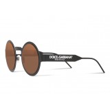 Dolce & Gabbana - Round Sunglasses with DG Logo - Black - Dolce & Gabbana Eyewear