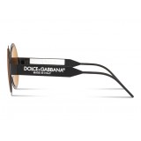 Dolce & Gabbana - Round Sunglasses with DG Logo - Black - Dolce & Gabbana Eyewear