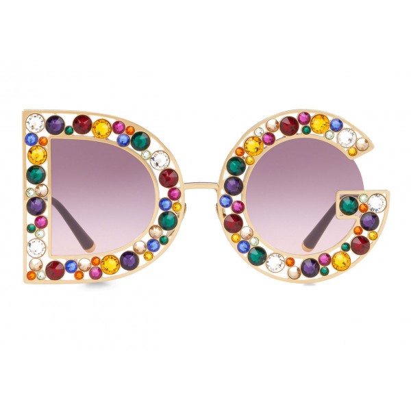 Dolce & Gabbana - DG Crystal Sunglasses - Gold - Dolce & Gabbana Eyewear