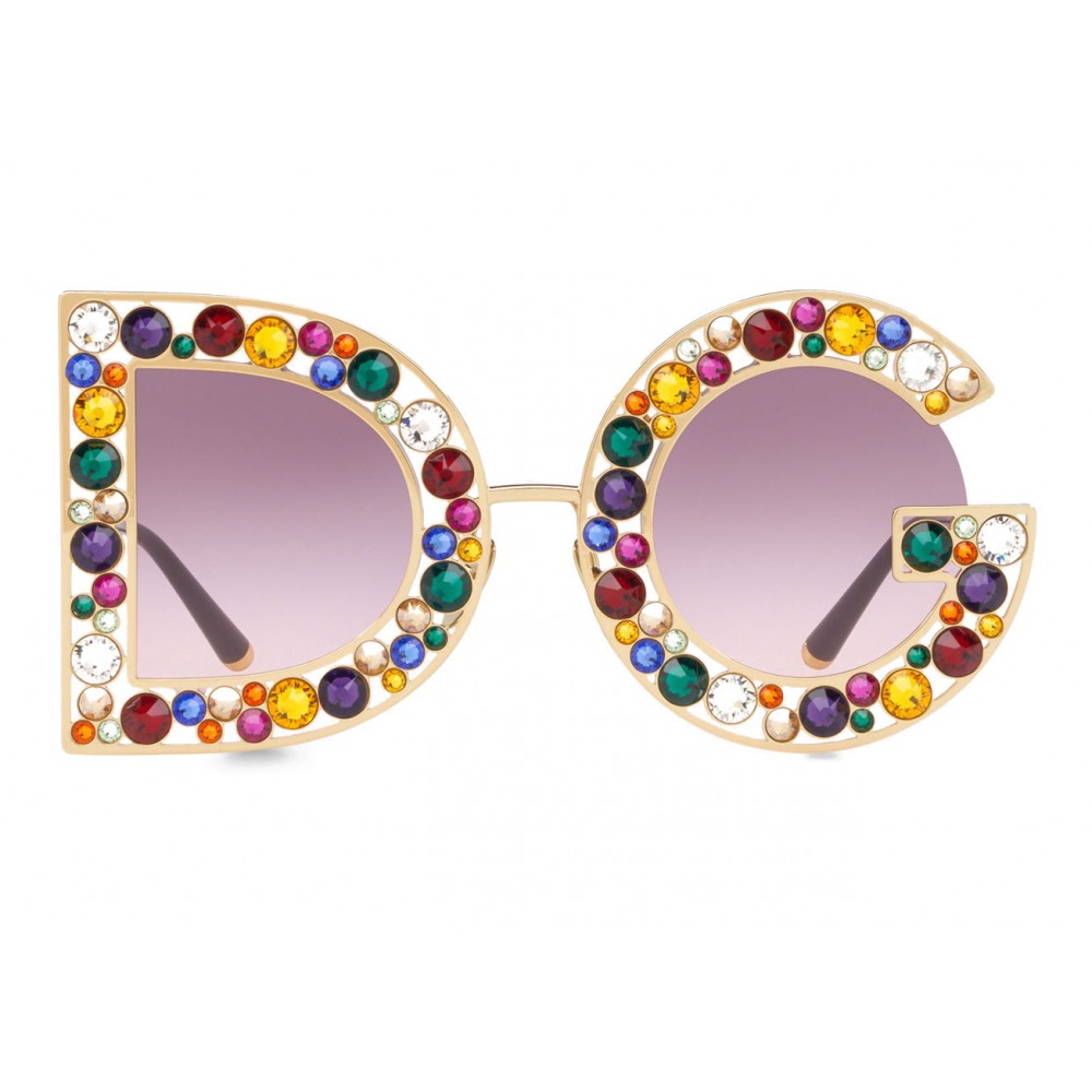 Dolce & Gabbana - DG Crystal Sunglasses - Gold - Dolce & Gabbana Eyewear -  Avvenice