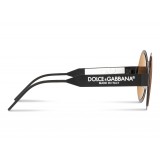 Dolce & Gabbana - Round Sunglasses with DG Logo - Black - Dolce & Gabbana Eyewear