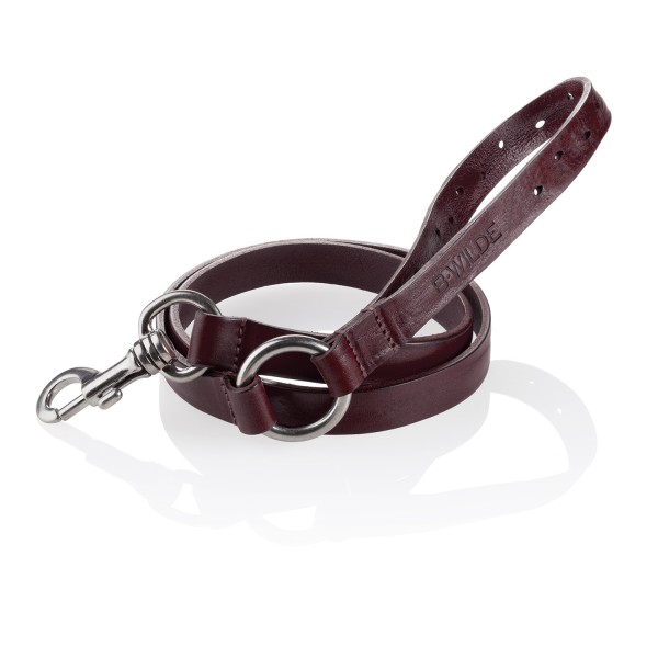 B Wilde Collection - Domino Leash - Bordeaux - Domino Collection - Leather Leash - High Quality Luxury