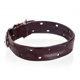 B Wilde Collection - Set Domino - Bordeaux - Collar & Leash - Domino Collection - Leather Collar - High Quality Luxury