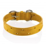 B Wilde Collection - Domino Collar - Tuscany Yellow - Domino Collection - Leather Collar - High Quality Luxury