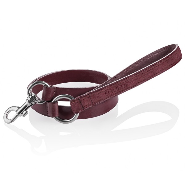 B Wilde Collection - Tango Leash - Bordeaux - Tango Collection - Leather Leash - High Quality Luxury