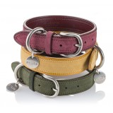 B Wilde Collection - Set Tango - Bordeaux - Collar & Leash - Tango Collection - Leather Collar - High Quality Luxury