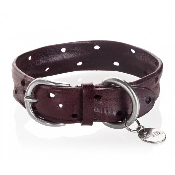 B Wilde Collection - Domino Collar - Bordeaux - Domino Collection - Leather Collar - High Quality Luxury