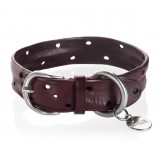 B Wilde Collection - Domino Collar - Bordeaux - Domino Collection - Leather Collar - High Quality Luxury