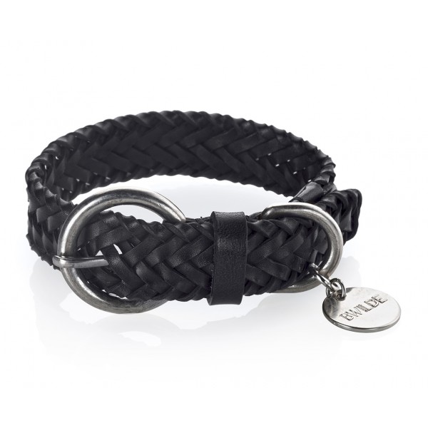 B Wilde Collection - Set Figaro - Onyx - Collar & Leash - Figaro Collection - Leather Collar - High Quality Luxury