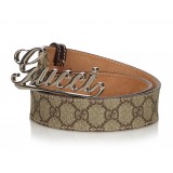 Gucci Vintage - Leather GG Supreme Belt - Marrone - Cintura in Pelle - Alta Qualità Luxury