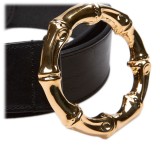 Gucci Vintage - Bamboo Leather Belt - Nero - Cintura in Pelle - Alta Qualità Luxury