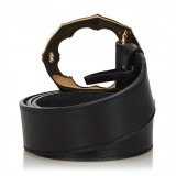 Gucci Vintage - Bamboo Leather Belt - Nero - Cintura in Pelle - Alta Qualità Luxury
