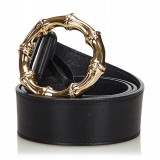 Gucci Vintage - Bamboo Leather Belt - Black - Leather Belt - Luxury High Quality