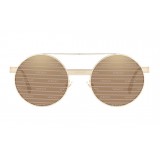 Versace - Logomania Round Sunglasses Versace - Gold - Sunglasses - Versace Eyewear