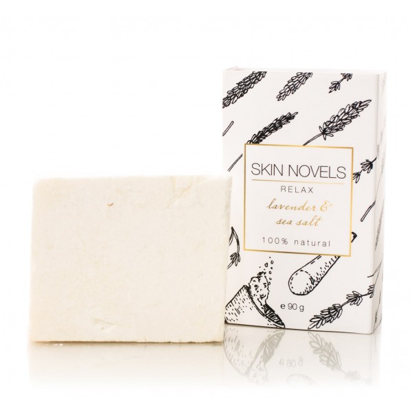 Skin Novels - Relax - Natural Soap with Lavender & Sea Salt - 100 % Natural Handmade Soap