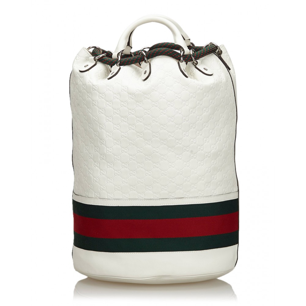 Gucci Vintage - Nylon Backpack - White Red - Leather Backpack - Luxury High  Quality - Avvenice