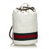 Gucci Vintage - Guccissima Web Aquariva Backpack - White Red - Leather Backpack - Luxury High Quality