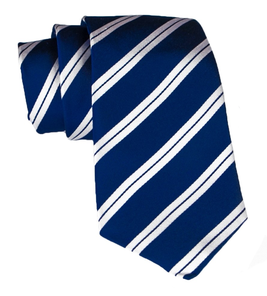 Cravates E.G. - Double Strip Tie - Midnight - Blue Avvenice