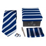 Cravates E.G. - Double Strip Tie - Midnight Blue